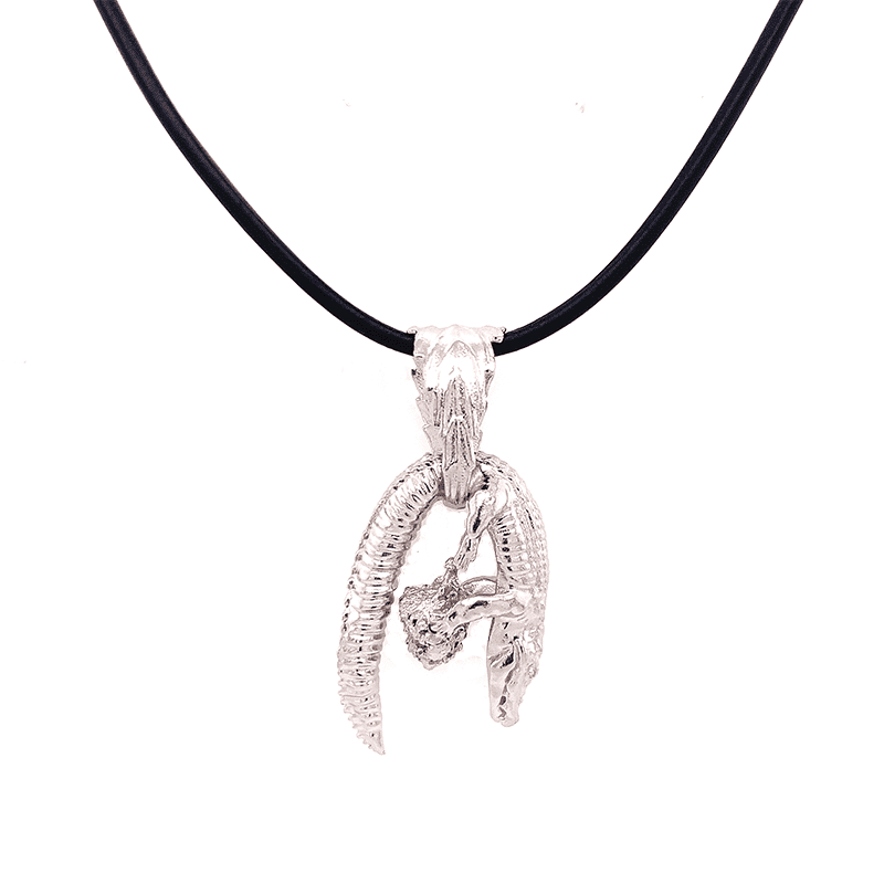 Krokodil 925 Silber rhodiniert - Rhodiniert