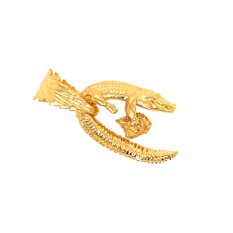 Krokodil 925 Silber rhodiniert