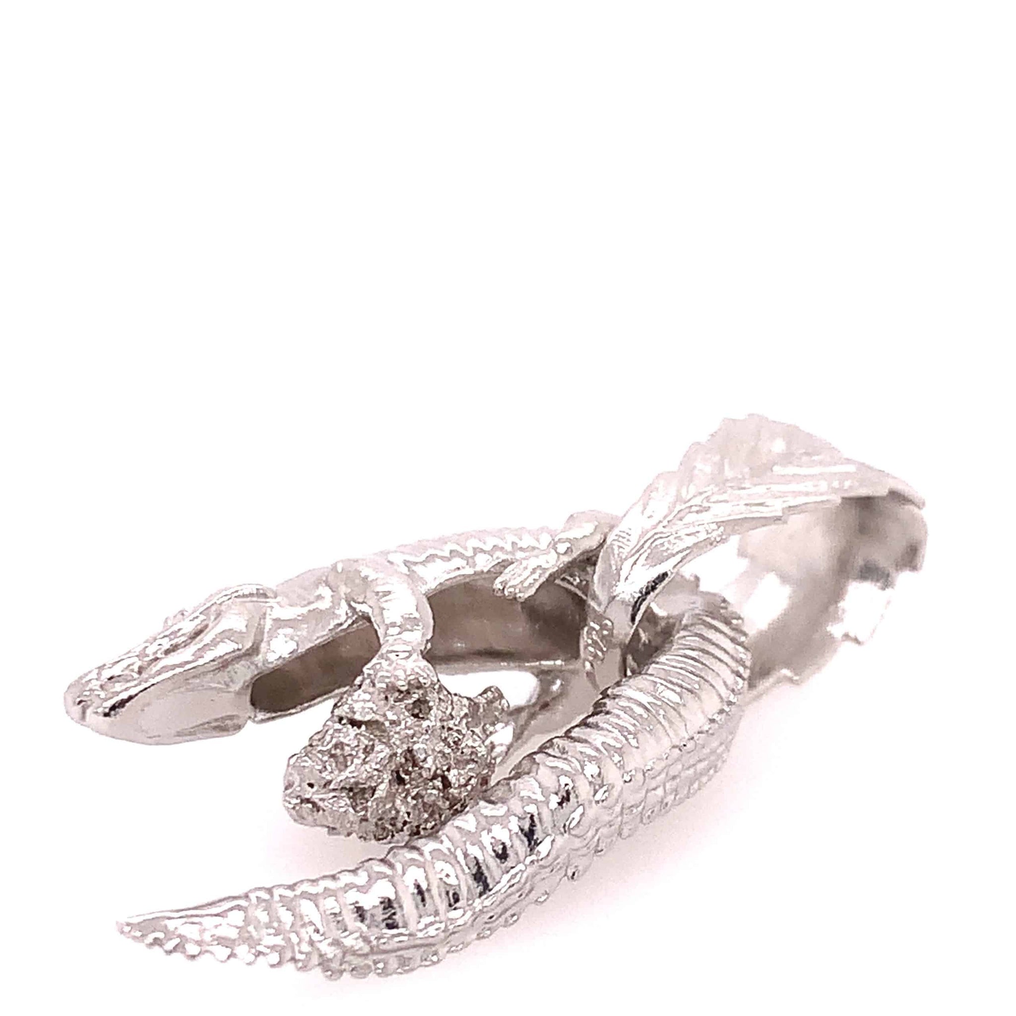 Krokodil 925 Silber rhodiniert