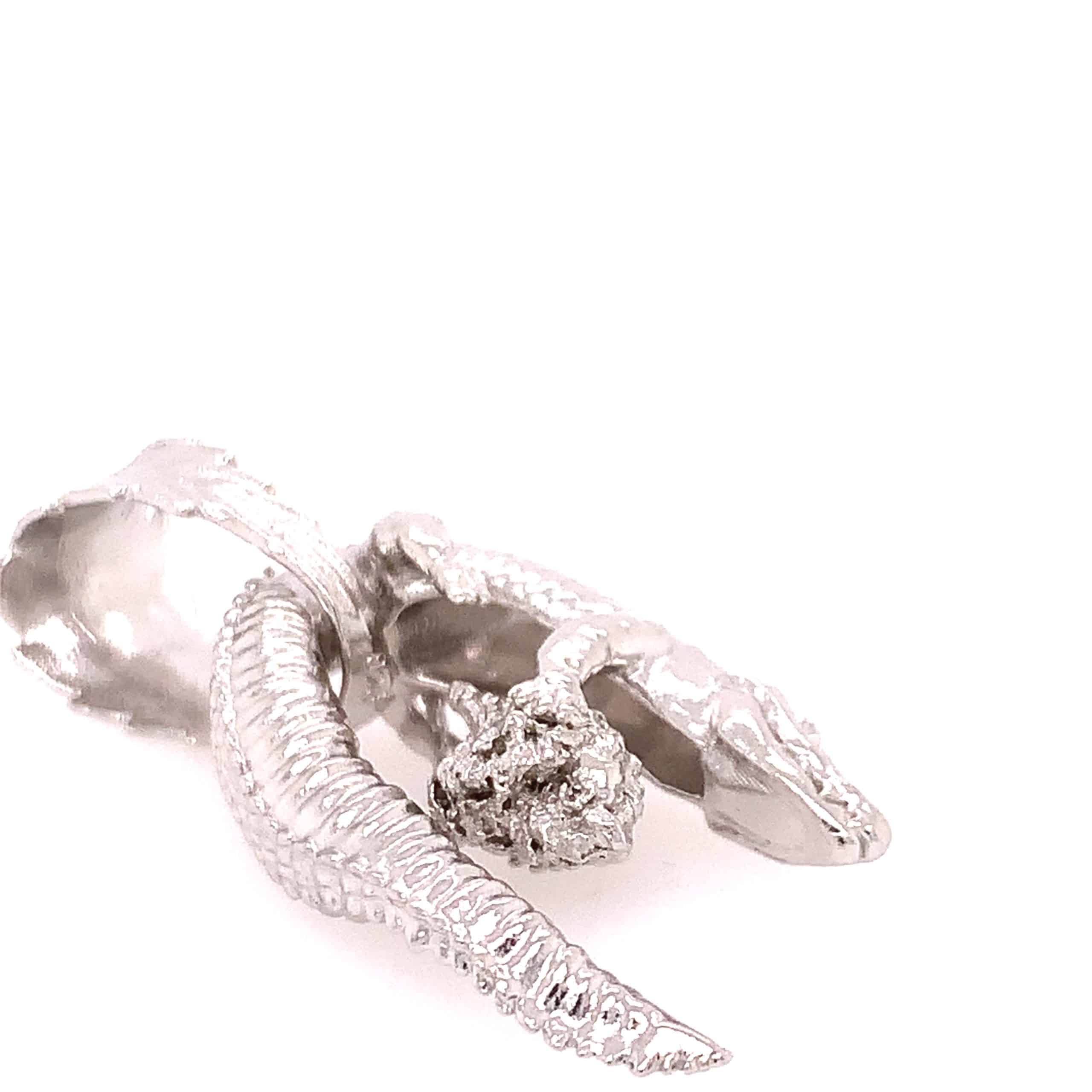 Krokodil 925 Silber rhodiniert