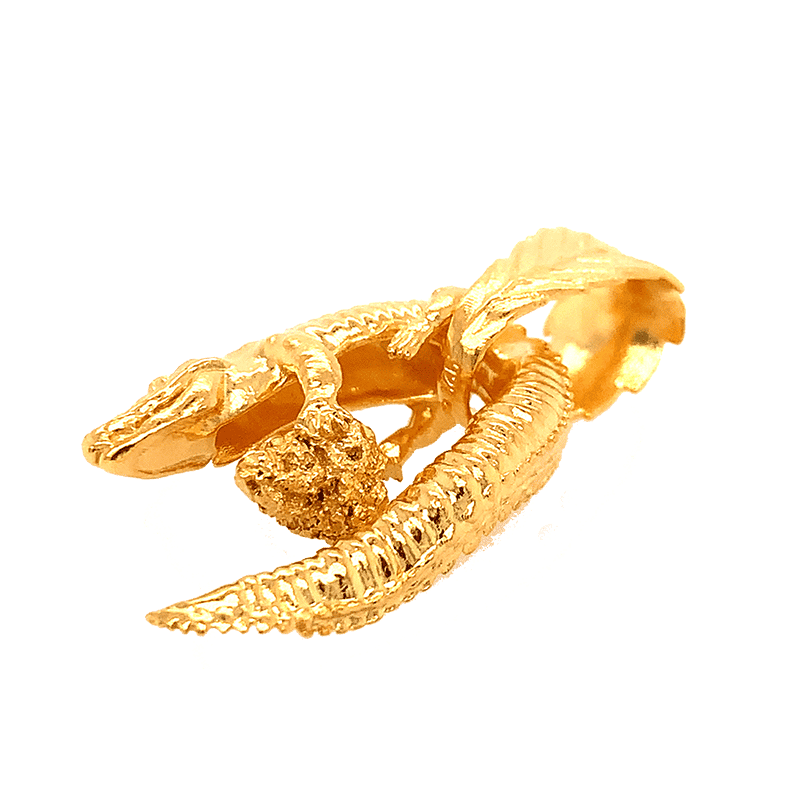 Krokodil 925 Silber rhodiniert