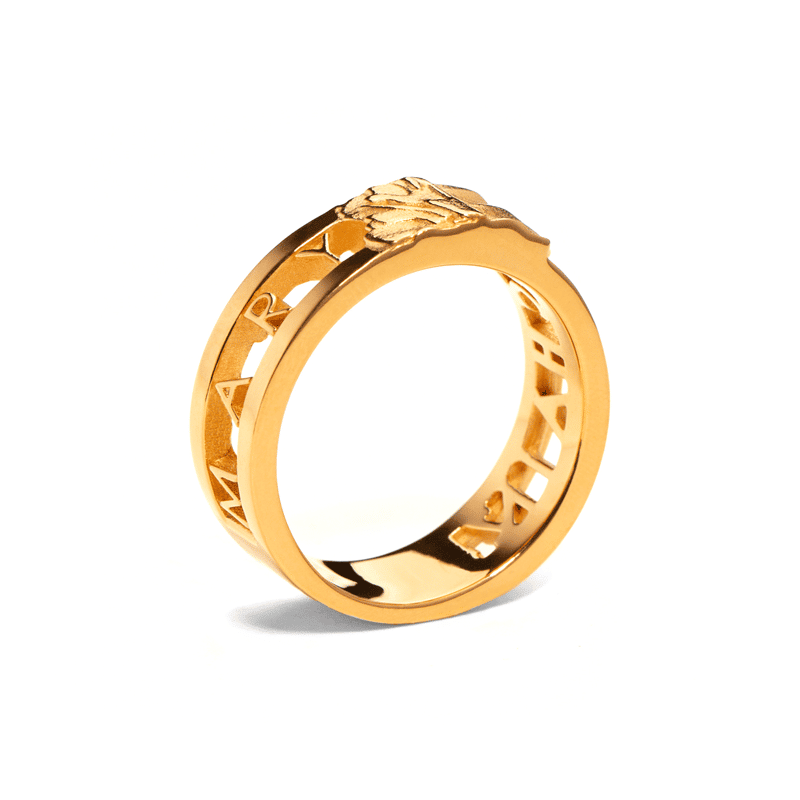 Mary-Chainz Ring (Rund) 925 Silber 24k plattiert