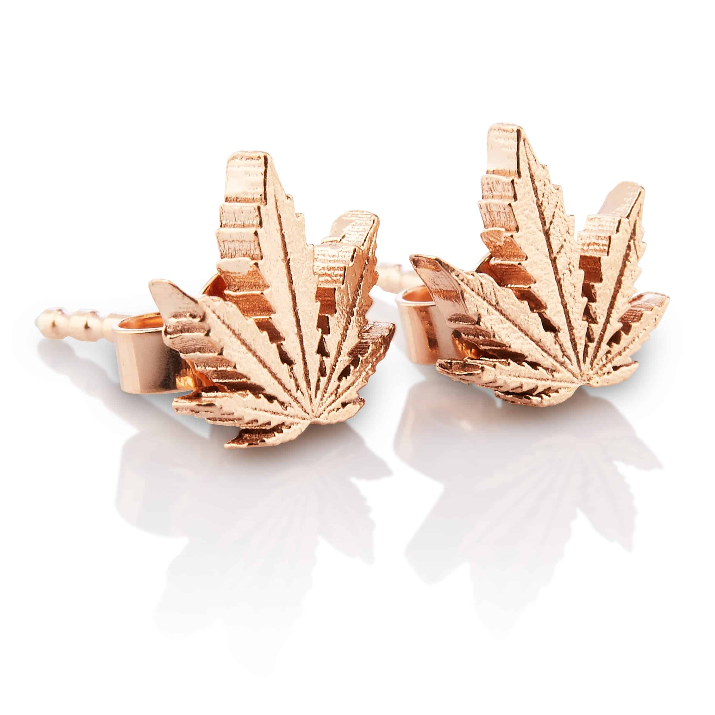 Zaza-Blatt Ohrstecker 925 Sterlingsilber - Rosegold